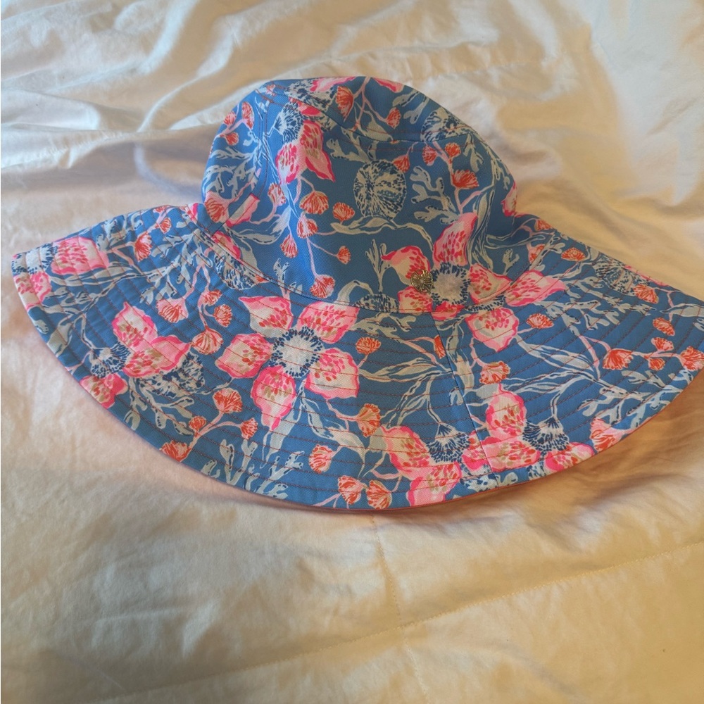 Lilly Pulitzer reversible Floral Wide Brim Hat